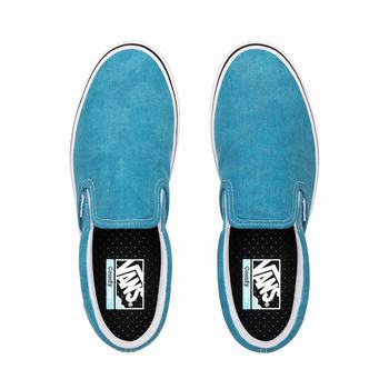 Damske Slip On Tenisky Vans Washed Canvas ComfyCush Modre Svetlomodrá VA98STHOI